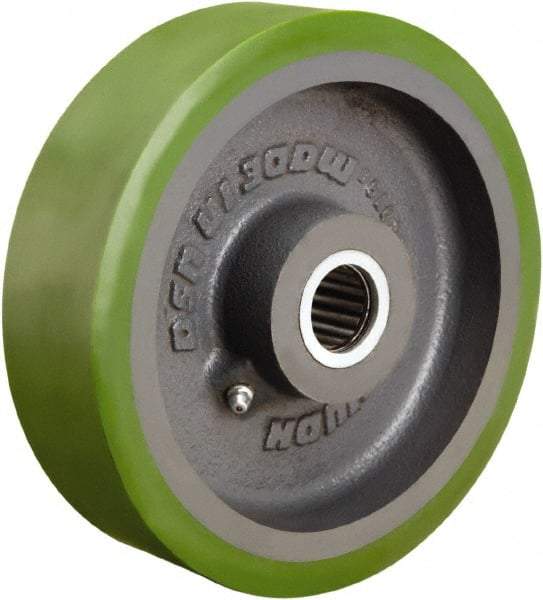 Hamilton - 7 Inch Diameter x 2 Inch Wide, Polyurethane on Cast Iron Caster Wheel - 1,400 Lb. Capacity, 2-1/4 Inch Hub Length, 1 Inch Axle Diameter, Straight Roller Bearing - Caliber Tooling