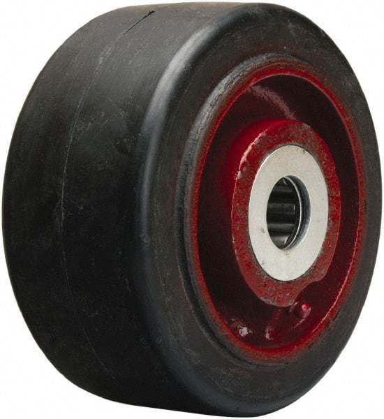 Hamilton - 6 Inch Diameter x 3 Inch Wide, Rubber on Cast Iron Caster Wheel - 680 Lb. Capacity, 3-1/4 Inch Hub Length, 1-15/16 Inch Axle Diameter, Plain Bore Bearing - Caliber Tooling