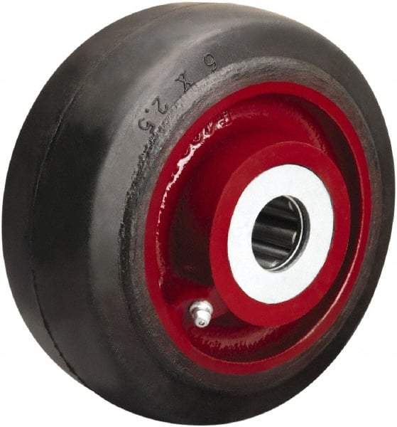 Hamilton - 6 Inch Diameter x 2-1/2 Inch Wide, Rubber on Cast Iron Caster Wheel - 540 Lb. Capacity, 3-1/4 Inch Hub Length, 1 Inch Axle Diameter, Tapered Roller Bearing - Caliber Tooling