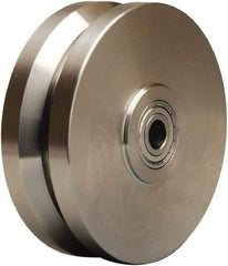 Hamilton - 6 Inch Diameter x 2 Inch Wide, Stainless Steel Caster Wheel - 950 Lb. Capacity, 2-1/4 Inch Hub Length, 3/4 Inch Axle Diameter, Plain Bore Bearing - Caliber Tooling