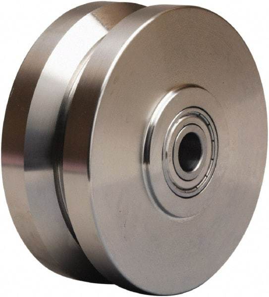 Hamilton - 5 Inch Diameter x 2 Inch Wide, Stainless Steel Caster Wheel - 950 Lb. Capacity, 2-1/4 Inch Hub Length, 3/4 Inch Axle Diameter, Delrin Bearing - Caliber Tooling