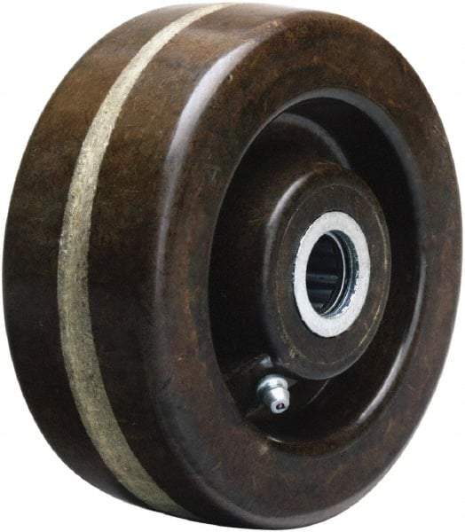 Hamilton - 5 Inch Diameter x 2 Inch Wide, Phenolic Caster Wheel - 1,000 Lb. Capacity, 2-3/16 Inch Hub Length, 5/8 Inch Axle Diameter, Straight Roller Bearing - Caliber Tooling