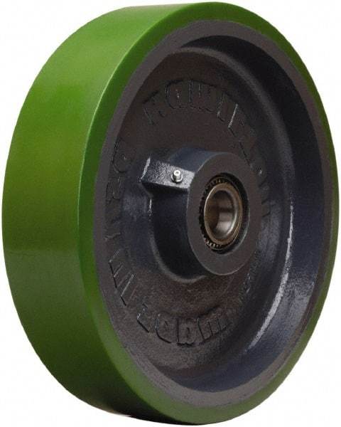 Hamilton - 12 Inch Diameter x 3 Inch Wide, Polyurethane on Cast Iron Caster Wheel - 3,500 Lb. Capacity, 3-1/4 Inch Hub Length, 1 Inch Axle Diameter, Tapered Roller Bearing - Caliber Tooling