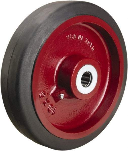 Hamilton - 10 Inch Diameter x 2-1/2 Inch Wide, Rubber on Cast Iron Caster Wheel - 790 Lb. Capacity, 3-1/4 Inch Hub Length, 1-1/4 Inch Axle Diameter, Straight Roller Bearing - Caliber Tooling