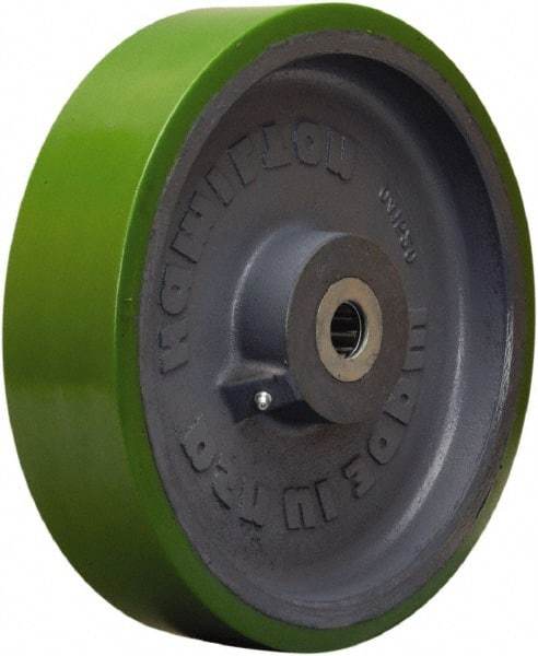 Hamilton - 12 Inch Diameter x 3 Inch Wide, Polyurethane on Cast Iron Caster Wheel - 3,500 Lb. Capacity, 3-1/4 Inch Hub Length, 2-3/16 Inch Axle Diameter, Plain Bore Bearing - Caliber Tooling