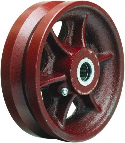 Hamilton - 6 Inch Diameter x 2 Inch Wide, Cast Iron Caster Wheel - 1,000 Lb. Capacity, 2-1/4 Inch Hub Length, 1/2 Inch Axle Diameter, Straight Roller Bearing - Caliber Tooling