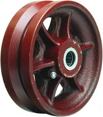 Hamilton - 6 Inch Diameter x 2 Inch Wide, Cast Iron Caster Wheel - 1,000 Lb. Capacity, 2-1/4 Inch Hub Length, 5/8 Inch Axle Diameter, Straight Roller Bearing - Caliber Tooling