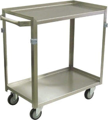 Jamco - 600 Lb Capacity, 24" Wide x 16" Long x 34" High Shelf Cart - 2 Shelf, Stainless Steel, 4 Swivel Casters - Caliber Tooling