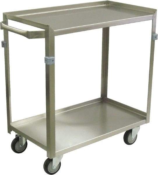 Jamco - 600 Lb Capacity, 36" Wide x 22" Long x 34" High Shelf Cart - 2 Shelf, Stainless Steel, 4 Swivel Casters - Caliber Tooling