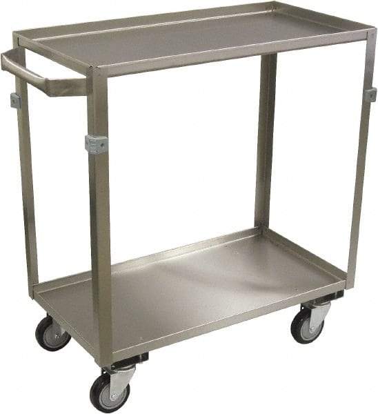 Jamco - 600 Lb Capacity, 30" Wide x 16" Long x 34" High Shelf Cart - 2 Shelf, Stainless Steel, 4 Swivel Casters - Caliber Tooling