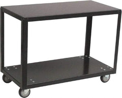 Jamco - 800 Lb Capacity, 36" Wide x 24" Long x 28" High Transport Cart - 2 Shelf, Steel, 2 Rigid/2 Swivel Casters - Caliber Tooling