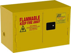 Jamco - 2 Door, Yellow Steel Double Wall Safety Cabinet for Flammable and Combustible Liquids - 22" High x 18" Wide x 34" Deep, Self Closing Door, 3 Point Key Lock, 11 Gal Capacity - Caliber Tooling