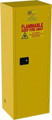 Jamco - 1 Door, 3 Shelf, Yellow Steel Double Wall Safety Cabinet for Flammable and Combustible Liquids - 65" High x 18" Wide x 23" Deep, Manual Closing Door, 3 Point Key Lock, 24 Gal Capacity - Caliber Tooling