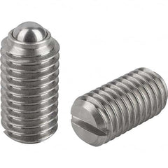 KIPP - 10-32, 3mm Ball Diam, 12mm Body Length, 0.9mm Max Ball Reach, Threaded Ball Plunger - Caliber Tooling