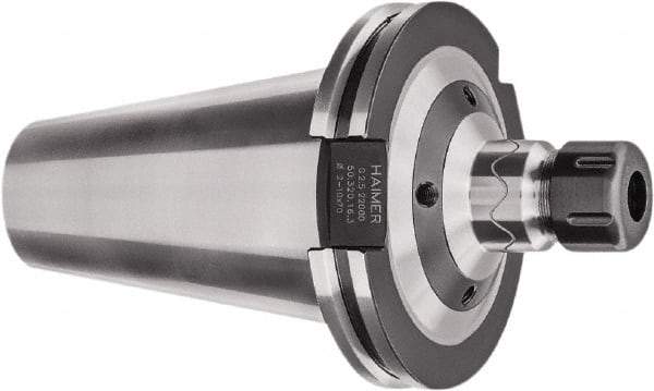 HAIMER - 1/8" to 3/8" Capacity, 70mm Projection, CAT50 Taper Shank, ER16 Collet Chuck - 0.0001" TIR, Through-Spindle - Exact Industrial Supply