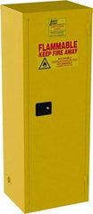 Jamco - 1 Door, 3 Shelf, Yellow Steel Double Wall Safety Cabinet for Flammable and Combustible Liquids - 65" High x 18" Wide x 23" Deep, Self Closing Door, 3 Point Key Lock, 24 Gal Capacity - Caliber Tooling