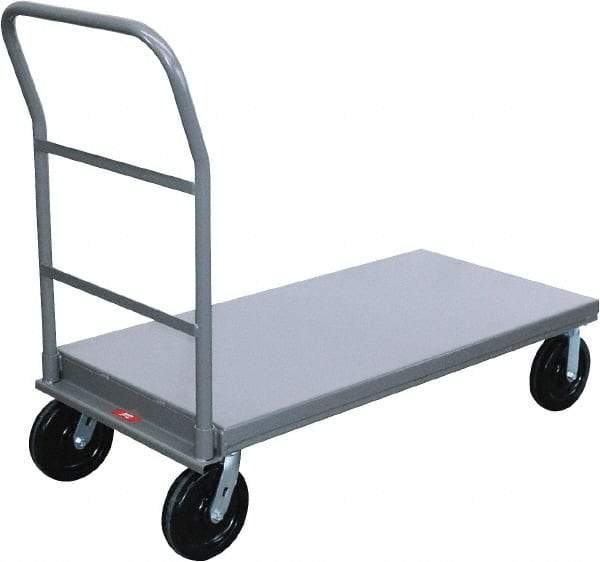 Jamco - 4,000 Lb Capacity Platform Truck - Steel Deck, 48" OAW, 12" Platform Height, Phenolic Casters - Caliber Tooling