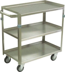 Jamco - 600 Lb Capacity, 24" Wide x 16" Long x 34" High Shelf Cart - 3 Shelf, Stainless Steel, 4 Swivel Casters - Caliber Tooling