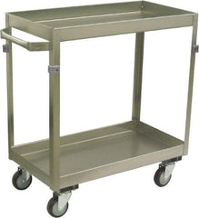 Jamco - 600 Lb Capacity, 48" Wide x 22" Long x 34" High Deep Shelf Cart - 2 Shelf, Stainless Steel, 4 Swivel Casters - Caliber Tooling