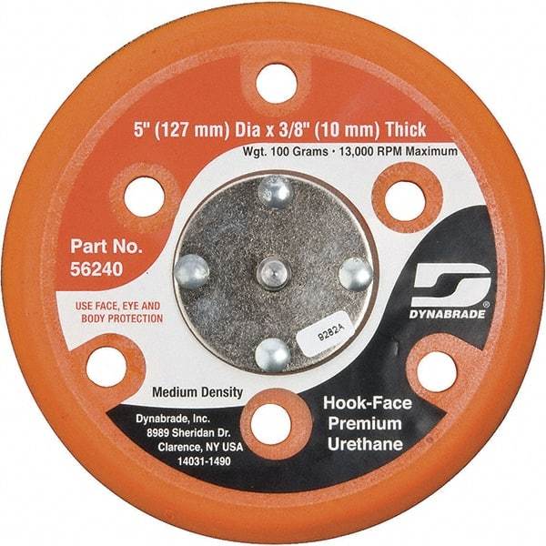 Dynabrade - 5" Diam Disc Backing Vacuum Replacement Pad - Medium Density, 13,000 RPM - Caliber Tooling