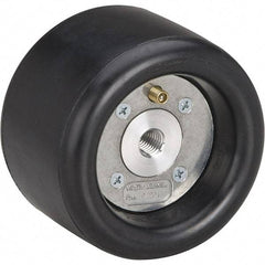 Dynabrade - 3-1/4" Wheel OD, 3" Wheel Width, 7,000 RPM, Aluminum, Pneumatic Wheel without Hub - 10-11/16" Long x 3" Wide, 1" Wheel Arbor Hole, For Use with 13204, 13505, 13515 & 13520 Dynastraight Air-Powered Abrasive Finishing Tools - Caliber Tooling