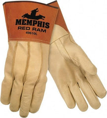 MCR Safety - Size L Unlined Pigskin Welding Glove - Tan, Pair - Caliber Tooling