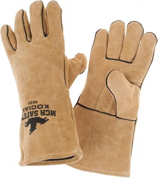 MCR Safety - Size L Jersey Lined Cowhide Welding Glove - Tan, Pair - Caliber Tooling