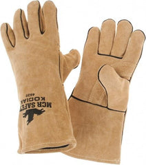 MCR Safety - Size L Jersey Lined Cowhide Welding Glove - Tan, Pair - Caliber Tooling