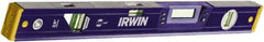 Irwin - 24" Long 3 Vial Box Beam Level - Aluminum, Blue - Caliber Tooling