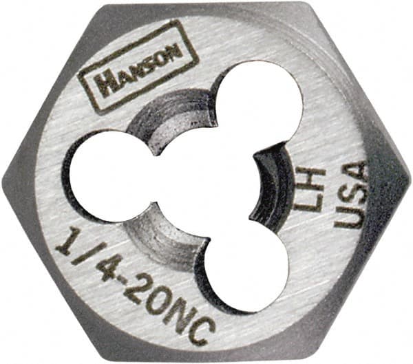 Irwin Hanson - 3/4-10 UNC Thread, 1-7/16" Hex, Left Hand Thread, Hex Rethreading Die - Carbon Steel, 3/4" Thick - Exact Industrial Supply