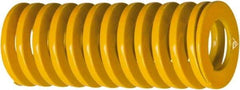 Associated Spring Raymond - 25mm Hole Diam, 12.5mm Rod Diam, 12" Free Length, Yellow Die Spring - 754 Lb Max Deflection, 4.189" Max Deflection, Extra Heavy Duty, Chromium Alloy Steel - Caliber Tooling