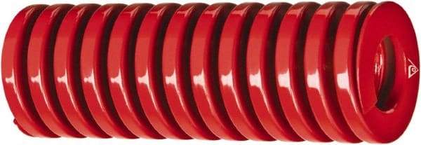 Associated Spring Raymond - 2-1/2" Hole Diam, 1-1/2" Rod Diam, 3" Free Length, Red Die Spring - 3176 Lb Max Deflection, 0.8543" Max Deflection, Heavy Duty, Chromium Alloy Steel - Caliber Tooling