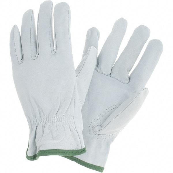 MCR Safety - Size M Goatskin General Protection Work Gloves - For Work & Driver, Uncoated, Slip-On Cuff, Cream, Paired - Caliber Tooling