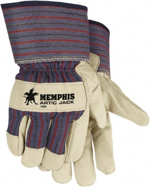 MCR Safety - Size 2XL Pigskin Cold Protection Work Gloves - For Work & Driver, Uncoated, Safety Cuff, Black/Red, Paired - Caliber Tooling