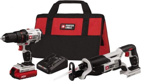 Porter-Cable - 20 Volt Cordless Tool Combination Kit - Includes 1/2" Drill/Driver & Reciprocating Saw, Lithium-Ion Battery Included - Caliber Tooling