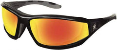 MCR Safety - Fire Mirror Lenses, Framed Safety Glasses - Scratch Resistant, Size Universal, Wrap Around - Caliber Tooling