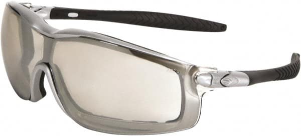 MCR Safety - Indoor/Outdoor Clear Mirror Lenses, Framed Safety Glasses - Anti-Fog, Scratch Resistant, Size Universal, Wrap Around - Caliber Tooling