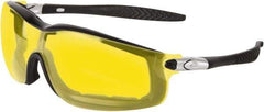 MCR Safety - Amber Lenses, Framed Safety Glasses - Anti-Fog, Scratch Resistant, Size Universal, Wrap Around - Caliber Tooling