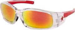 MCR Safety - Fire Mirror Lenses, Framed Safety Glasses - Scratch Resistant, Size Universal, Wrap Around - Caliber Tooling