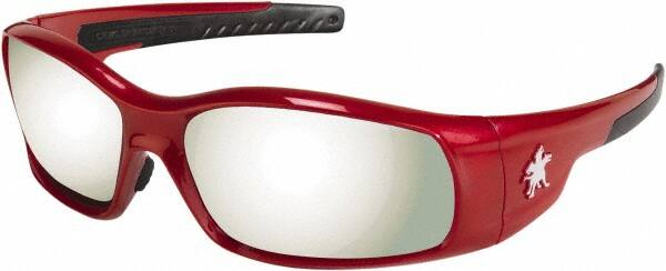 MCR Safety - Silver Mirror Lenses, Framed Safety Glasses - Scratch Resistant, Size Universal, Wrap Around - Caliber Tooling