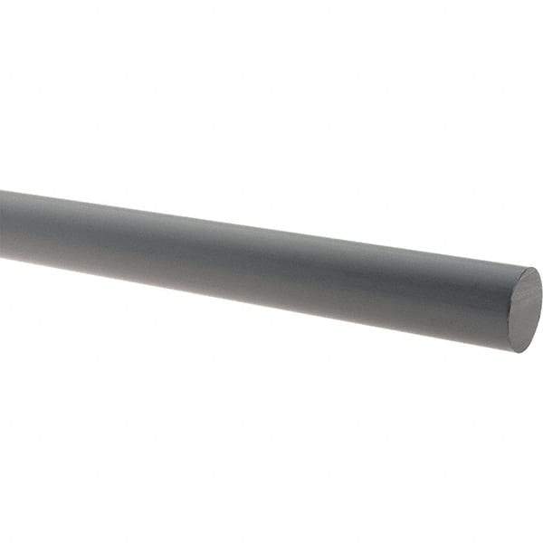 Made in USA - 5' Long, 3-1/4" Diam, PVC Plastic Rod - Gray - Caliber Tooling