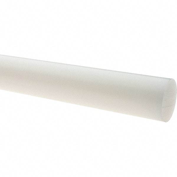 Value Collection - 8' Long, 6" Diam, Polyethylene (HDPE) Plastic Rod - White - Caliber Tooling