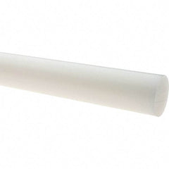 Value Collection - 8' Long, 6" Diam, Polyethylene (HDPE) Plastic Rod - White - Caliber Tooling