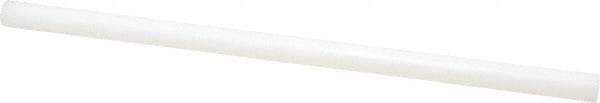 Made in USA - 4' Long, 1-1/2" Diam, Polyethylene (UHMW) Plastic Rod - White - Caliber Tooling