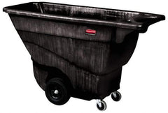 Rubbermaid - 450 Lb Load Capacity, 1/2 Cu Yd, Polyethylene Tilt Truck - 26-7/8" Wide x 57-3/8" Long x 33-7/8" High, Black - Caliber Tooling