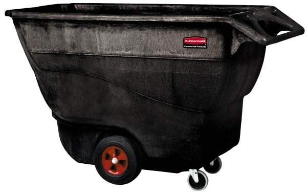 Rubbermaid - 1,250 Lb Load Capacity, 1 Cu Yd, Structural Foam Tilt Truck - 33-1/2" Wide x 70-3/4" Long x 42-1/4" High, Black - Caliber Tooling