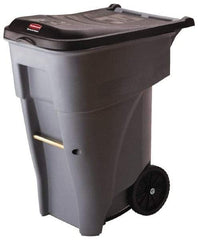 Rubbermaid - 65 Gal Gray Rectangle Trash Can - Polyethylene, 41.8" High x 32.3" Long x 25.3" Wide - Caliber Tooling