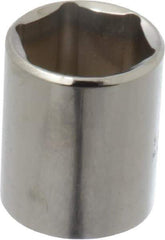 Proto - 1/2" Drive, Standard Hand Socket - 6 Points, 1-1/2" OAL, Chrome Finish - Caliber Tooling