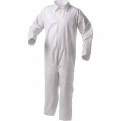 KleenGuard - Size 4XL Film Laminate General Purpose Coveralls - White, Zipper Closure, Open Cuffs, Open Ankles, Serged Seams - Caliber Tooling