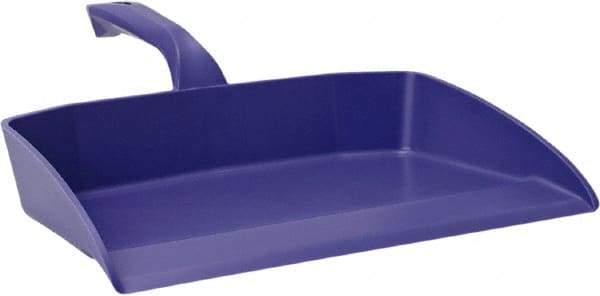 Vikan - 12-1/2" Wide Handheld Dustpan - Plastic Body, 4-1/2" Handle, Purple - Caliber Tooling